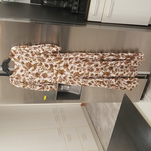 💕NICHOLAS💕 Printed Danielle Dress ~ Ivory Paisley Floral Print US 12 Crepe - Picture 11 of 16